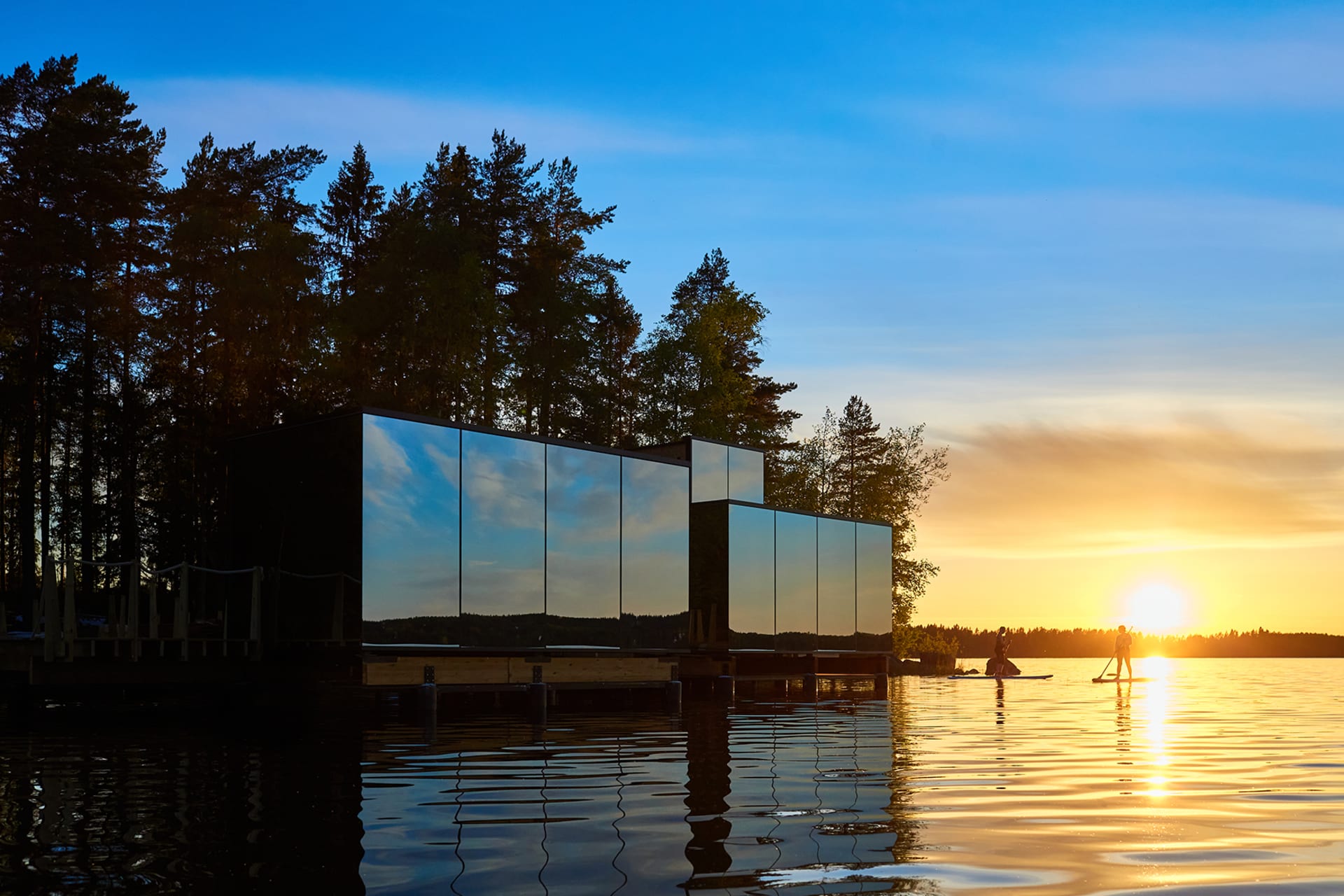 Haasi Mirror Houses from the lake